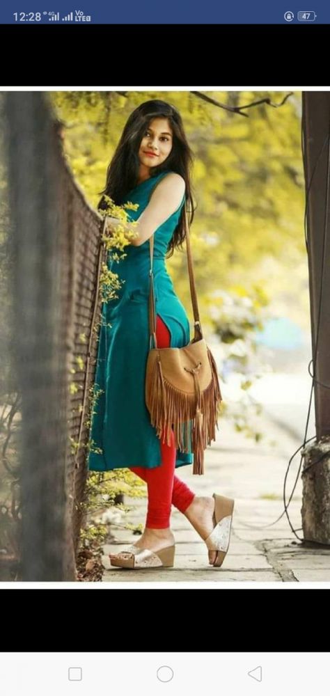 Quotes and Whatsapp Status videos in Hindi, Gujarati, Marathi Ways To Wear A Dress, Red Embroidered Dress, Dress Over Jeans, Dress Over Pants, Photoshop Presets, Simple Kurta Designs, Looks Country, Long Kurti Designs, Salwar Kamiz