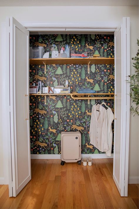 Wallpaper closet doors