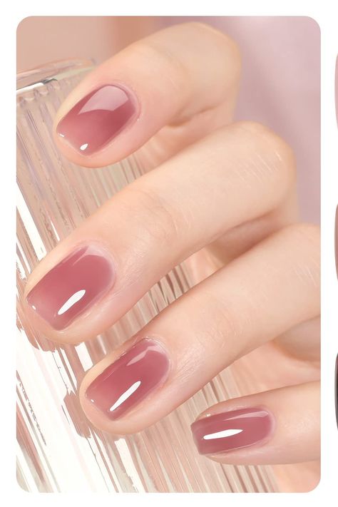 A close-up of a pale pink nail polish bottle, promising a timeless and chic look that's perfect for all occasions. Gel Nail Colors For Pale Skin, Opaque Pink Nails, Best Nail Color For Pale Skin, Nails Pale Skin, Short Jelly Nails, Pink Manicures, Pale Pink Nail Polish, Sheer Gel Polish, Rose Pink Nails