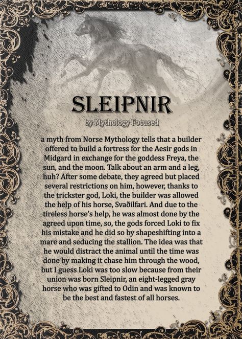 Norse Mythical Creatures, Norse Mythology Stories, Nogitsune Mythology, Sleipnir Art, Supernatural Creatures List, Magical Creatures Mythology, Mystical Creatures Mythology, Greek Mythology Stories, Halloween Writing Prompts