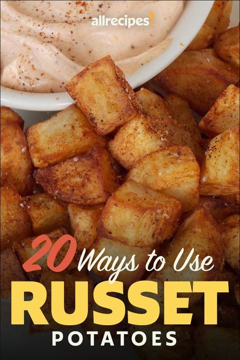 Recipes For Baking Potatoes, Recipes With Russet Potatoes Dinners, Side Dishes Potato Easy, Side Potato Dishes Easy, Yummy Potato Side Dishes, Recipe For Potatoes Side Dishes, Ways To Cook A Potato, Things To Do With Russet Potatoes, Easy Potato Sides For Dinner