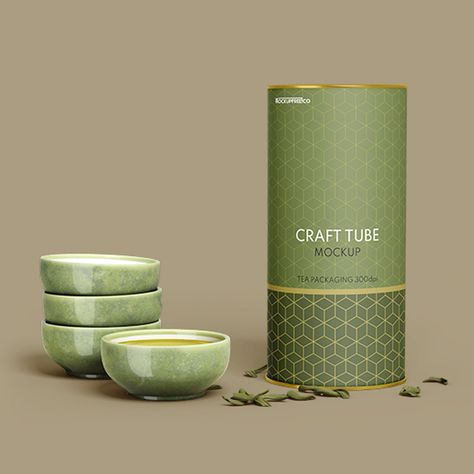 Free PSD Craft Tube Mockup Template Protein Powder Coffee, Sea Foods, Package Mockup, Canned Foods, Kraft Packaging, Free Packaging Mockup, Free Mockup Templates, Coffee Tin, Unique Tea