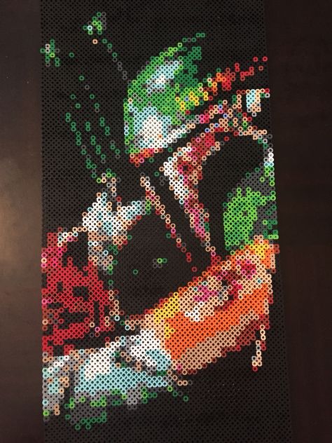 Boba Fett - Star Wars perler beads by Heather Bergstedt Boba Fett Perler Beads, Boba Fett Pixel Art, Perler Star Wars, Star Wars Perler Bead Patterns, Star Wars Pixel Art, Star Wars Perler Beads, Perler Wall, Pixel Beads, Art Perle