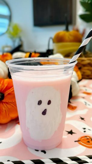 11K views · 7.5K reactions | Pink Ghost Milk👻💕  I’ve seen a couple versions of this with chocolate milk, but had to try it with yummy strawberry milk!🍓 It’s so cute AND delicious. All you need is plastic cups, marshmallow fluff, a black marker and milk. Enjoy!👻🥛💕  #Halloween #halloweendrinks #ghostmilk #halloweentreats #fallfood #halloweenfood #spookyseason #strawberrymilk #diy #halloween2024 | Rachel Anderson | newro · ins0mniac Ghost Milk, Grandma Ideas, Pink Ghost, Marshmallow Fluff, Halloween Drinks, Strawberry Milk, Plastic Cups, Ghostbusters, Halloween Treats