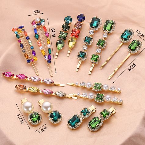 Hair Clips Diy, Hair Clips For Women, Rhinestone Hair Pin, Rhinestone Hair Clip, Pearl Hair Clip, Rhinestone Hair, Hair Clips Girls, Fancy Jewellery, Women Wholesale