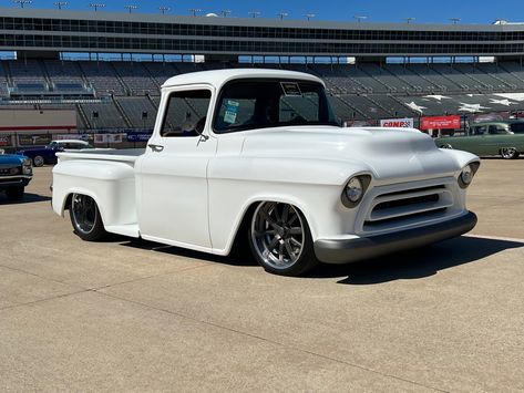 1957 chevy Apache Chevrolet Apache, Chevy Apache, 1957 Chevy, Custom Trucks, Classic Trucks, Chevy Trucks, Pearl White, Chevy, Trucks