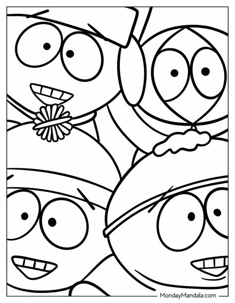 20 South Park Coloring Pages (Free PDF Printables) Uno Cards Coloring Pages, South Park Colouring Pages, Album Cover Coloring Pages, Chowder Coloring Pages, Cool Halloween Coloring Pages, Rainbow Bright Coloring Pages, Monday Coloring Pages, Nirvana Coloring Pages, Coloring Pages To Print Aesthetic