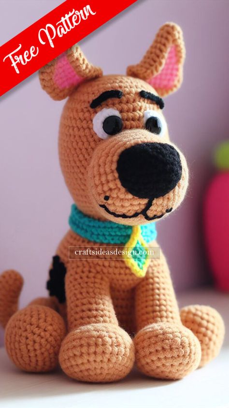 Popular Free Crochet Patterns, Stitch Free Crochet Pattern, Crochet Stuffies Easy, Character Crochet, Crochet Characters, Crochet Dinosaur Patterns, Disney Crochet Patterns, Dog Patterns, Crochet Dog Patterns