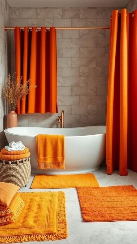 Orange tile bathroom