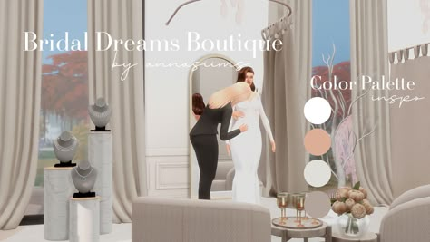 Luxury Sweets, Sims 4 Wedding Dress, Lotes The Sims 4, Bridal Closet, The Sims 4 Lots, Sims 4 Family, Wedding Salon, The Sims 4 Pc, White Wedding Theme