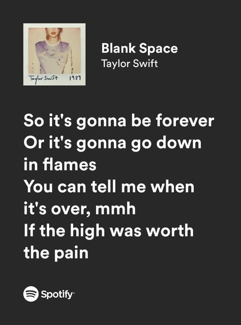 Taylor Swift 1989 Spotify, Blank Space Taylor Swift Lyrics, Bibble Barbie Funny, Taylor Swift Spotify Cover, Taylor Swift Songs List, Taylor Swift 1989 Aesthetic, 1989 Lyrics, All Taylor Swift Songs, Blank Space Lyrics