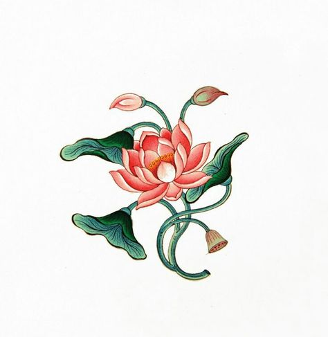 Tibetan Lotus Tattoo, Buddhist Tattoos, Tibetan Lotus, Tibetan Tattoo, Buddhist Tattoo, Buddhist Art Drawing, Chinese Folk Art, Japan Painting, Lotus Art