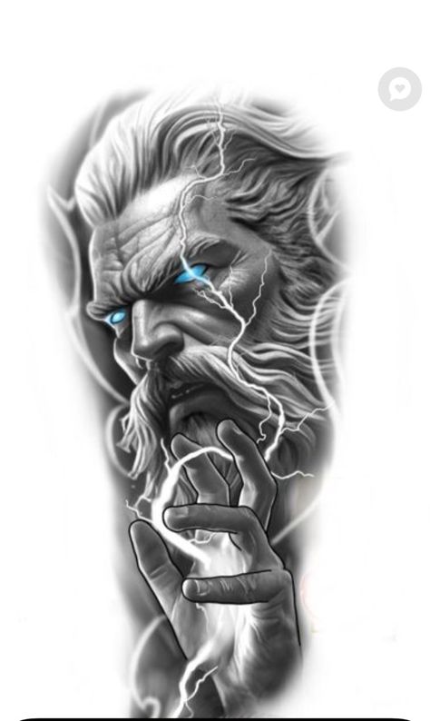 Zuse God Tattoo Designs, Zeus Tattoo Chest, Zeus Lightning Bolt Tattoo, Zeus Tattoo Stencil, Zues Tattoo Mythology, Zeus Tattoo Design, Flash Tattoo Sleeve, Hades Tattoo, Warrior Tattoo Sleeve