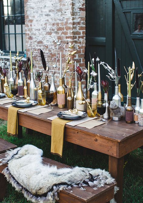 Mixed Metal Wedding, Mixed Metals Wedding, Thanksgiving Wedding, Metallic Wedding, Metal Wedding, Thanksgiving Tablescapes, Thanksgiving Centerpieces, 100 Layer Cake, Reception Table