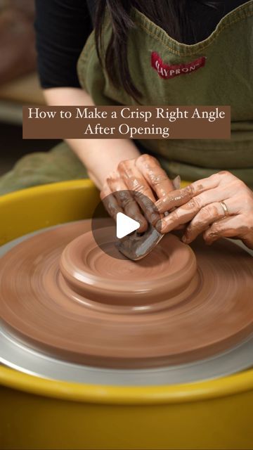 Ruthie Schulz on Instagram: "A little tutorial on how to make a right angle on the inside of your pot when throwing a cylinder.  #pottery #ceramics #handmade #clay #art #ceramic #ceramicart #stoneware #potterylove #instapottery #wheelthrown #handmadepottery #pottersofinstagram #handmadeceramics  #tableware #contemporaryceramics #potterystudio #artist #glaze #potter #potterylife #potteryteacher #potterylife #potteryteacher #potterylesson #potteryhowto #potterytutorial" Laguna Redstone Clay, Pottery Throwing Aesthetic, Funny Pottery Ideas, Throwing Clay Pottery Wheel, Clay Throwing Ideas, Pottery On The Wheel, Cylinder Pottery, Pottery Challenge, Pottery Mug Designs