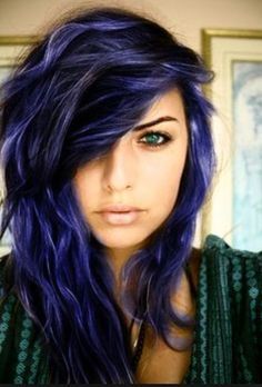 Indigo Hair on Pinterest | Short Rainbow Hair, Henna Hair Color ... Hair Color Blue, Scene Hair, Dye My Hair, Hair Envy, Grunge Hair, Love Hair, Great Hair, Hairstyles Haircuts, Ombre Hair