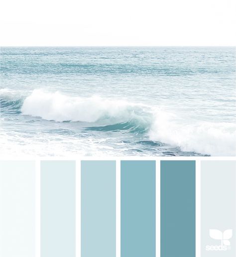 Color Sea | design seeds | Bloglovin’ Beach Color Palettes, Flat Color Palette, Coastal Color Palette, Seeds Color, Paint Color Inspiration, House Color Palettes, Palette Design, Sea Colour, Sea Design