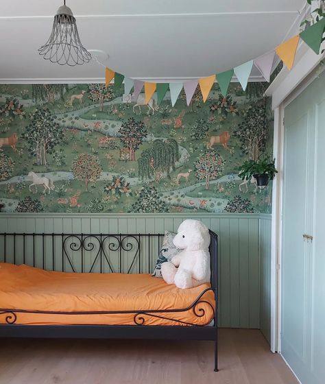 Your Morris & Co. 3 Reasons Why Owl & Willow is YOUR Nursery Decoration Favourite Owl And Willow Wallpaper, William Morris Owl And Willow, Morris And Co Nursery, William Morris Nursery, William Morris Rug, Craftsman Nursery, Forest Bedroom Kids, Morris And Co Wallpaper, Velaris Townhouse