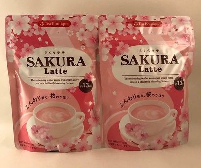 Contains 13 servings of Japanese Sakura (cherry blossom) flavoured milk tea   Instructions:  HOT - add 3 teaspoons (8g) to 100ml boiling water  ICE - add 3 teaspoons (8g) to 20ml boiling water + stir, then add 80ml cold/ice water Sakura Latte, Japan Home, Japanese Sakura, Water Ice, Garden Food, Cold Ice, Skin Collagen, Flavored Milk, Sakura Cherry Blossom