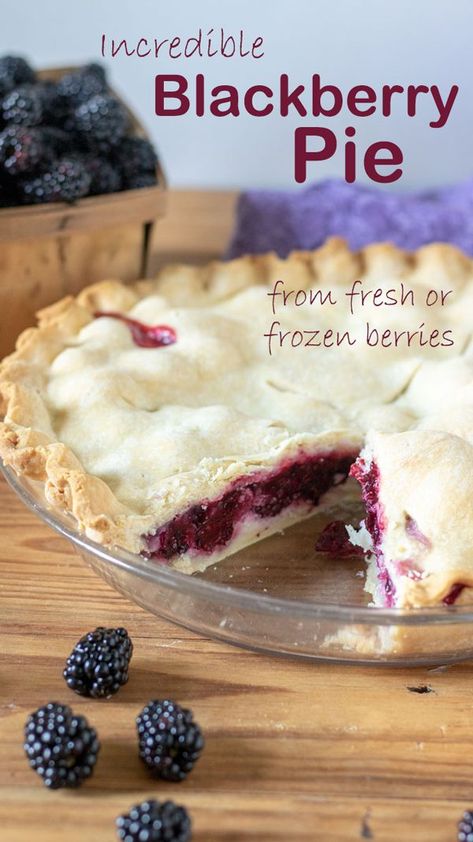 Frozen Blackberry Pie, Easy Blackberry Pie, Blackberry Pie Recipe, Berry Pie Filling, Recipe Stand, Desserts Aesthetic, Bbq Summer, Blackberry Pie, Blackberry Recipes