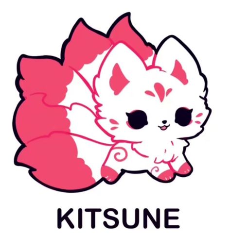 Cute Kitsune, Cute Fox Drawing, Kawaii Cat Drawing, Cute Dog Drawing, Fox Drawing, Cute Kawaii Animals, Animal Doodles, Cute Animal Drawings Kawaii, Cute Doodles Drawings