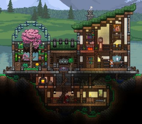 Terraria Castle, Terraria Houses, Terraria Memes, Terraria Game, Terraria Tips, Terrarium Base, Terraria House Ideas, Terraria House Design, Terraria House