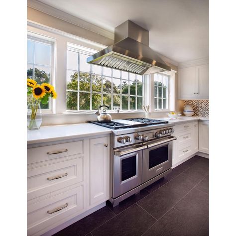 Range In Front Of Window, Hood In Front Of Window, Kitchen Vent Hood, Kitchen Design Small Space, Island Range, Kitchen Vent, Island Range Hood, Kitchen Range, The Chef