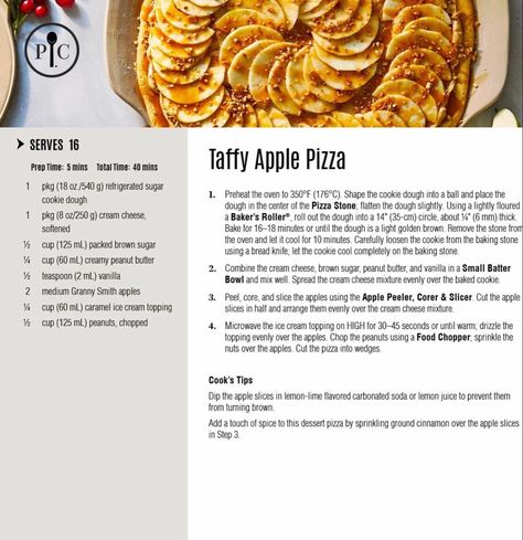 Taffy Apple Pizza, Caramel Apple Pizza, Pizza Stone Recipes, Pampered Chef Pizza Stone, Pampered Chef Desserts, Over Worked, Taffy Apple, Apple Pizza, Pampered Chef Stoneware