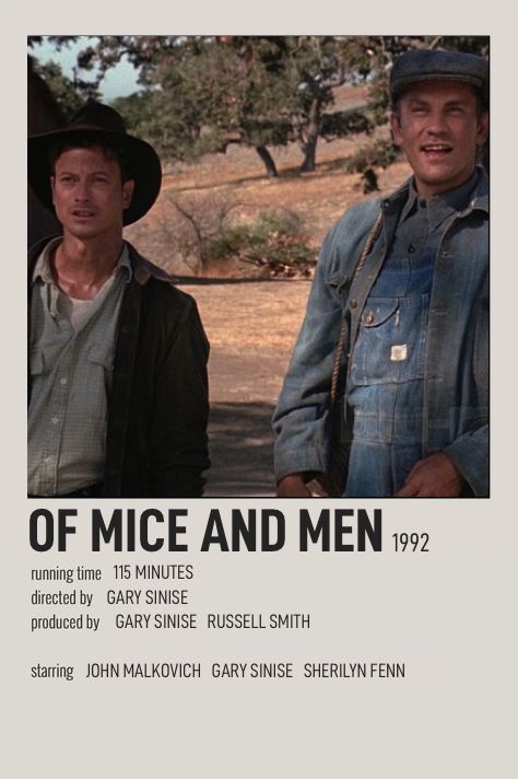 Of Mice And Men Poster, Lennie Small Of Mice And Men, Gary Sinise Of Mice And Men, Of Mice And Men Aesthetic, Of Mice And Men Art, Mice Of Men, Men Polaroid, Mice And Men, Gary Sinise