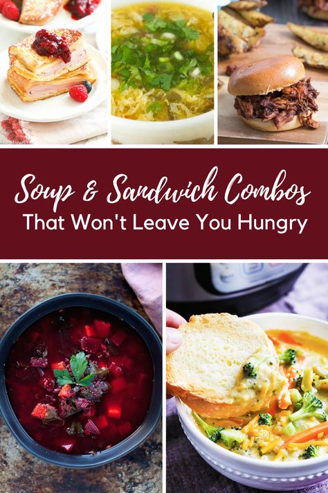 44 Best Soup and Sandwich Recipes - What to Serve With Soup Soup With Sandwich, Soup And Sandwich Bar Ideas, Soup And Panini Recipes, Sandwiches To Serve With Soup, Soup And Sandwich Lunch Ideas, Sandwiches For Soup Dinners, Autumn Sandwich Recipes, Sandwich With Soup, Soup And Slider Combo