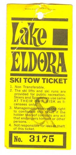 Lake Eldora Ski Lift Ticket Ski Lift Ticket, Retro Ski, Ticket Invitation, Memory Keepers, Vintage Ski, Sun Valley, Ski Lift, Scanners, The Journal