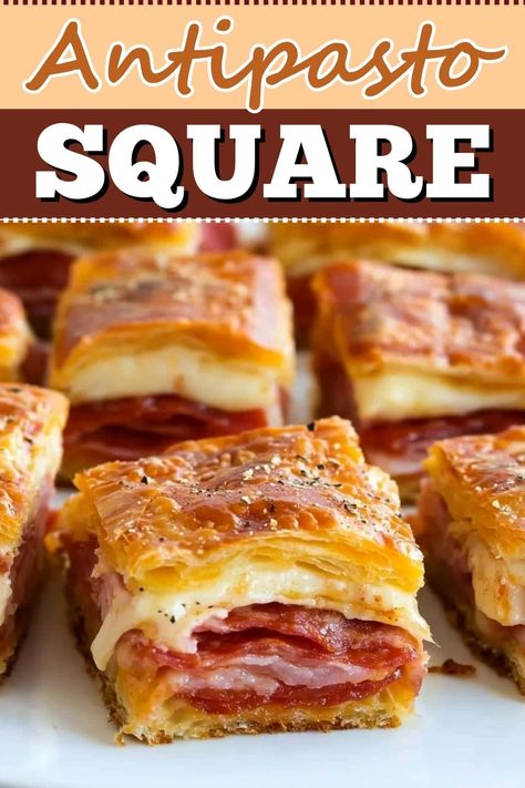 Antipasto Bites, Antipasto Squares, Cold Sandwich Recipes, Mediterranean Appetizers, Italian Antipasto, Mint Recipes, Meat Appetizers, Crescent Roll Recipes, Party Appetizers Easy