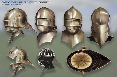 Gothic Style Sallet Helmet by RobbieMcSweeney.deviantart.com on @DeviantArt Sallet Helmet, Violetta Disney, Medieval Helmets, Century Armor, Leather Bracers, Ancient Armor, Historical Armor, Ancient Warfare, Late Middle Ages