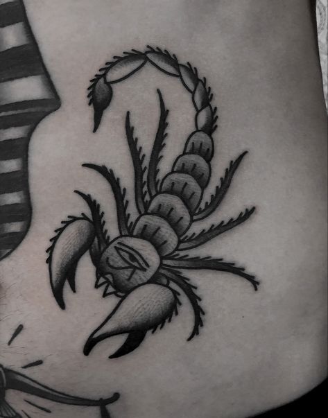 Traditional scorpion tattoo by satanischepferde #scorpion #insect #egyptian #cawler #boldlines #traditional #tradtattoo #blackwork #classictattoo #oldschool Egyptian Scorpion Tattoo, Egyptian Scorpion, Traditional Scorpion Tattoo, Scorpion Insect, Scorpion Tattoo, Cool Chest Tattoos, Chest Tattoos, Classic Tattoo, Book Tattoo