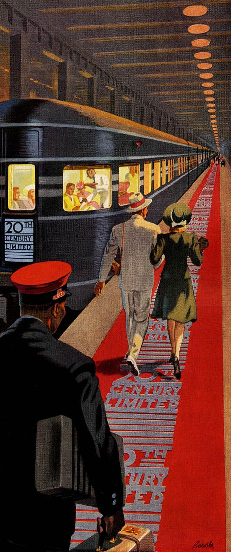 Vintage Films, Train Posters, Railway Posters, 강아지 그림, Deco Poster, Train Art, New York Central, Edward Hopper, Art Deco Posters