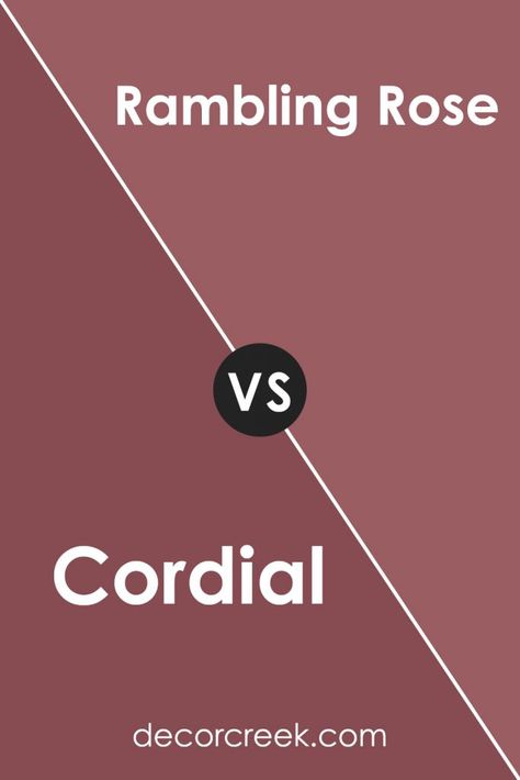 Cordial SW 6306 by Sherwin Williams vs Rambling Rose SW 6305 by Sherwin Williams Rambling Rose Sherwin Williams, Red Paint Colors, Rambling Rose, Trim Colors, Red Paint, Cordial, Coordinating Colors, Sherwin Williams, Paint Color