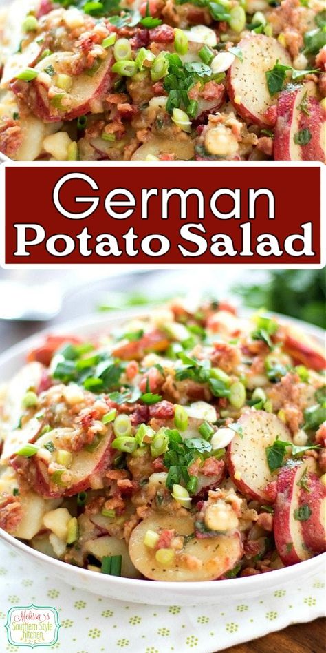 German Potato Salad Tater Salad, German Schnitzel, Bacon Vinaigrette, Melissas Southern Style Kitchen, German Potato Salad Recipe, Southern Style Kitchen, Best Potato Recipes, Potatoe Salad, Classic Potato Salad