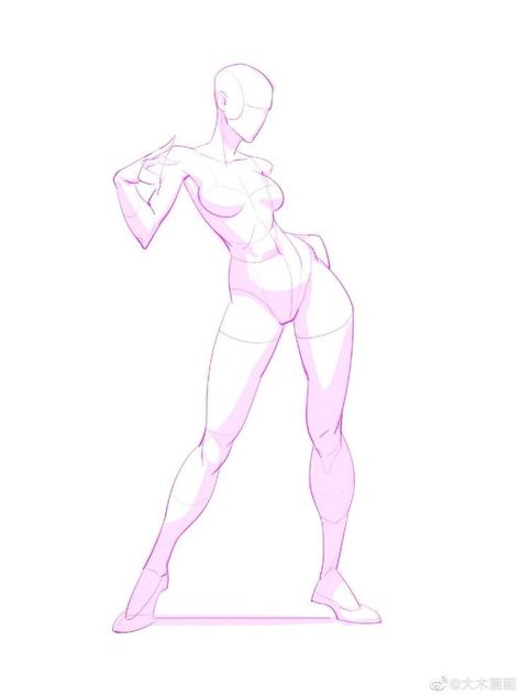 Base Poses Reference Female, Anime Body Style, Pinup Art Reference, One Piece Art Reference, Classy Pose Reference, Female Sketch Poses Drawing Reference, Female Ych Poses, Fashion Base Drawing, Body Base Pose Drawing