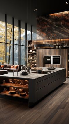 Mountain Villa Interior Design, Bloxburg Mountain House, Luxury Mountain Homes Interiors, Modern Interior Kitchen, Houses In The Mountains, Mountain House Interior, Contemporary Home Interior, Kitchen 2024, Nosara