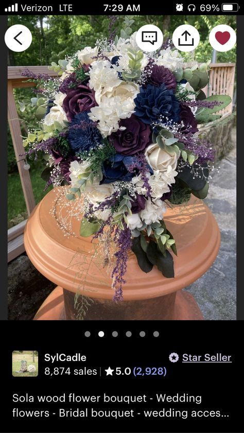 Navy And Plum Wedding Colors, Navy Blue Purple And White Wedding, Navy Blue Purple Green Wedding, Dark Purple And Navy Wedding, Dark Purple And Navy Blue Wedding, Navy Wedding Bouquet Fall, Navy Blue And Purple Wedding Flowers, Plum Navy Wedding, Midnight Purple Wedding