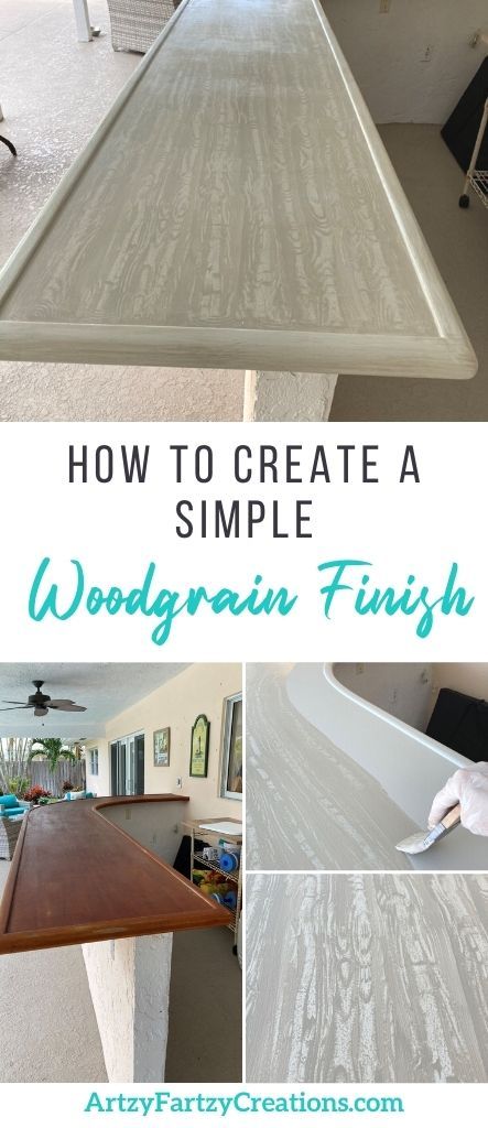 How To Get A Wood Grain Look With Paint, Faux Wood Grain Painting Diy, Painted Counters, Bathroom Counter Ideas, Laminate Kitchen Cabinets, Wood Cupboard, Weathered Wood Finish, Cabinet Painting, Bath Redo