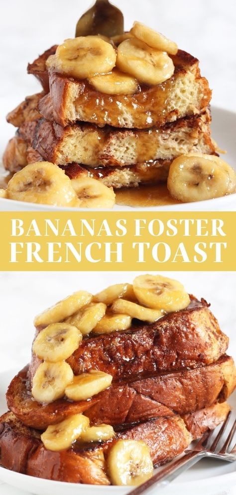 Banana Topping For French Toast, Banana Foster Topping, French Toast Banana Foster, French Toast Toppings Ideas, Strawberry Banana French Toast, Banana French Toast Recipe, French Toast With Bananas, Banana Topping, French Toast Toppings