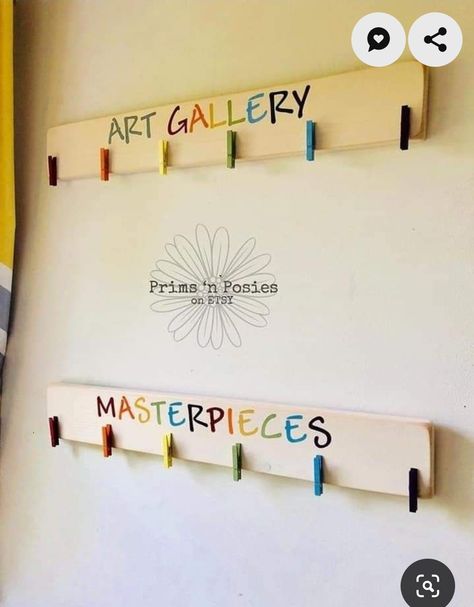 Art Display Board, Art Display Kids, Playroom Design, Kids Artwork, Toy Rooms, Display Board, Kids Room Design, Playroom Decor, Basement Ideas