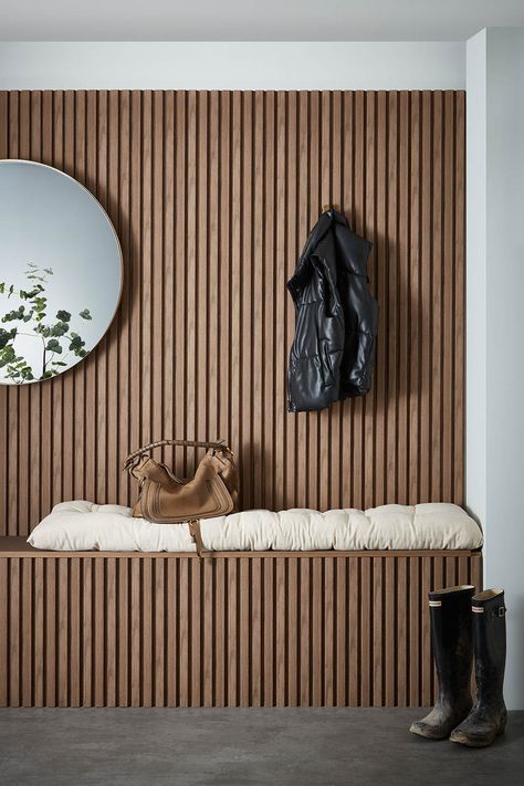 Waterproof Wall Panels, Kitchen Wall Panels, White Wall Paneling, Unique Bathroom Decor, Modern Wall Paneling, How To Waterproof Wood, Wall Panels Bedroom, Wood Cladding, Wooden Headboard