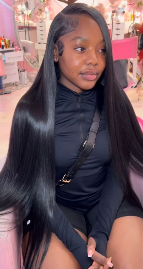 Sew In Hairstyles No Leave Out Straight Side Part, 30 In Bussdown, Side Part Sew In Black Women, Sew In Side Part Straight, Long Side Part Quickweave, Deep Side Part Sew In Straight, 30 Inch Side Part, Side Part Straight Sew In, Bussdown Side Part