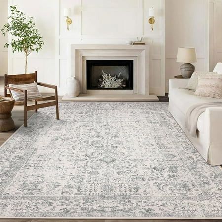 BERTHMEER aims to bring stylish decor to your home. Beautiful oriental rug features a vintage design of complex patterns in gray tone. Vintage printed rug with soft surface and durable edge. The accent throw rug can be placed in your bedroom, living room, dining room and office. Cleaning with a vacuum cleaner is available. It's machine washable. It will be in a folding package which can save more space and come to you faster. Size: 8' x 10'. Throw Rugs Bedroom, Boho Rugs Bedroom, Rugs Washable, Bedroom Throw, Style Marocain, Printed Rug, 6x9 Area Rugs, Office Cleaning, Vintage Living Room