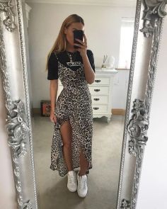 Side Split Maxi Dress, Leopard Print Outfits, Leopard Print Fashion, Gaun Fashion, Pastel Outfit, Looks Street Style, Outfit Trends, Dresses Summer, Mode Inspo