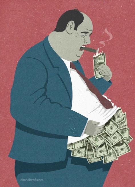 Graphics & Illustration | John Holcroft Corruption Poster, Belly Art, Satirical Illustrations, Visual Metaphor, Social Art, Conceptual Illustration, Meaningful Art, Creative Illustration, Keith Haring