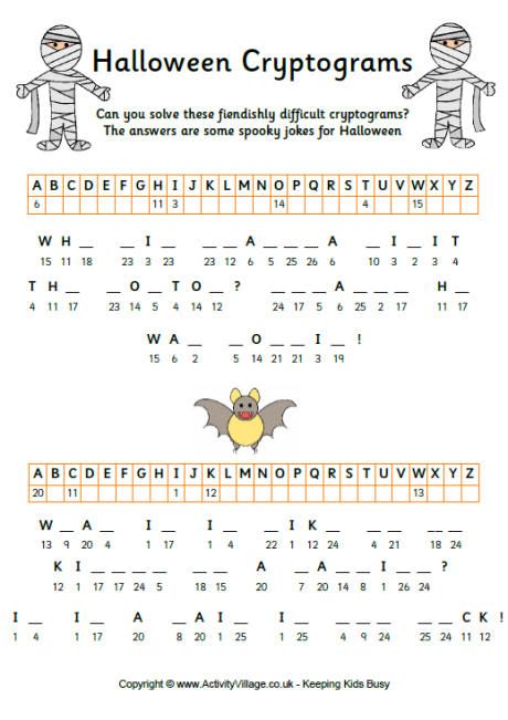 Halloween crytograms - Halloween jokes Halloween Puzzles, Halloween Jokes, Halloween Worksheets, Handwriting Analysis, Halloween Classroom, Word Searches, Theme Halloween, Halloween School, Halloween 2020