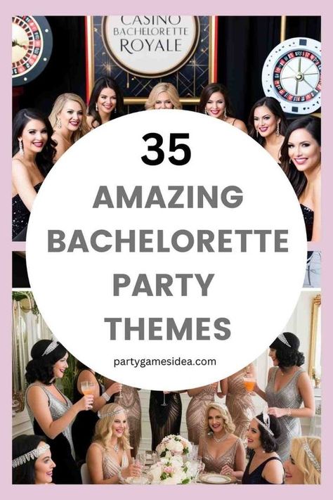 Get inspired with these fun and creative Bachelorette Party Themes! From chic spa nights and wild Vegas getaways to tropical beach parties and glamorous Hollywood-style soirées, there's something for every bride-to-be. Elevate your celebration with unique ideas that fit your vibe. #BacheloretteParty #PartyThemes #BrideTribe #BacheloretteInspo #GirlsNightOut #PartyIdeas #WeddingPlanning #BridalShower #BacheloretteFun Pitbull Bachelorette Party, Original Bachelorette Ideas, Trendy Bachelorette Party Ideas, Bachelorette Day Ideas, Bachellorete Ideas Theme, Batcherette Theme Ideas, Bach Themes 2024, Bachelorette At Home Ideas, Music Themed Bachelorette Party